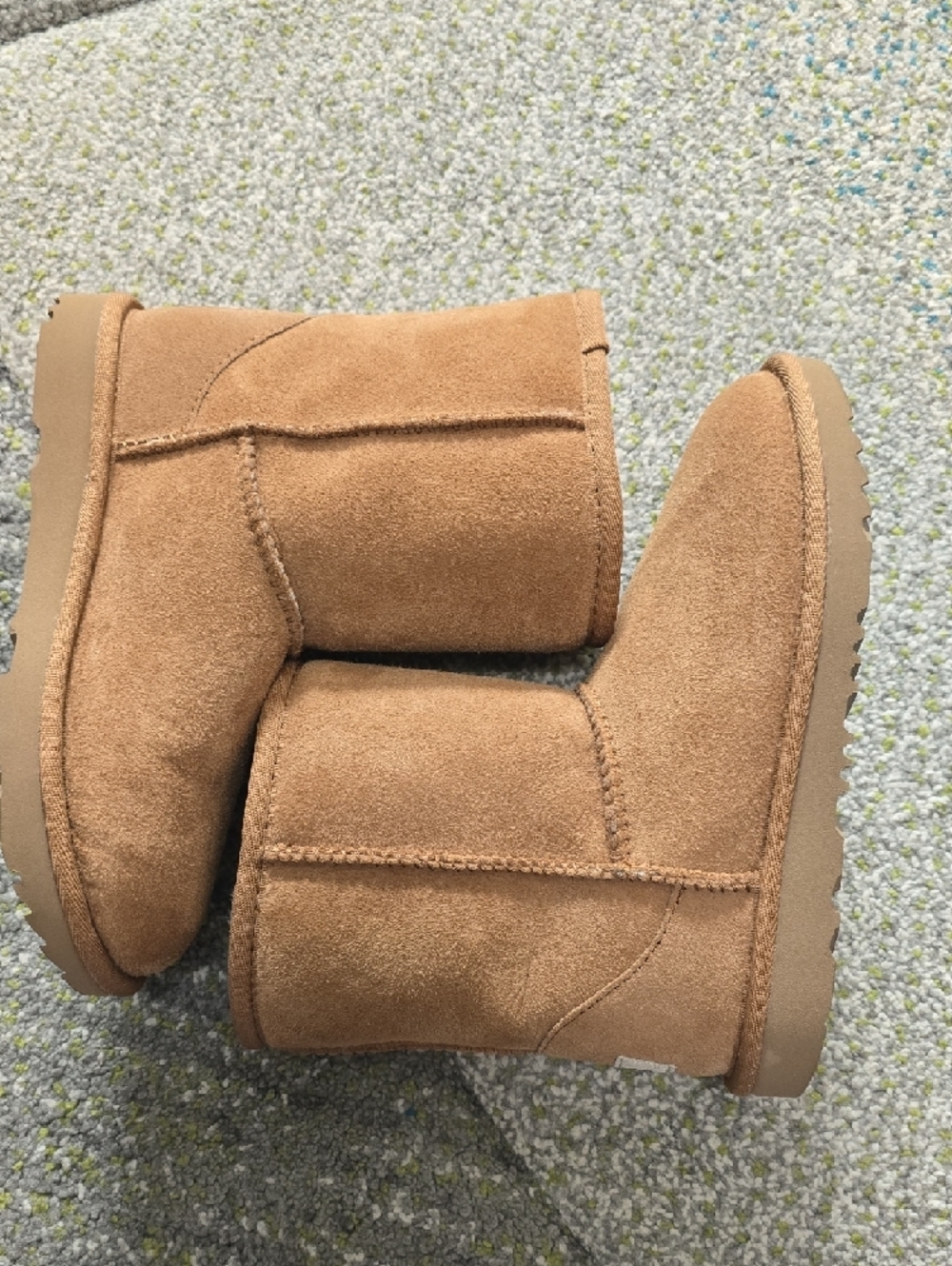 UGG Short Shearling Boots in Chestnut Suede - Picture 3 of 8